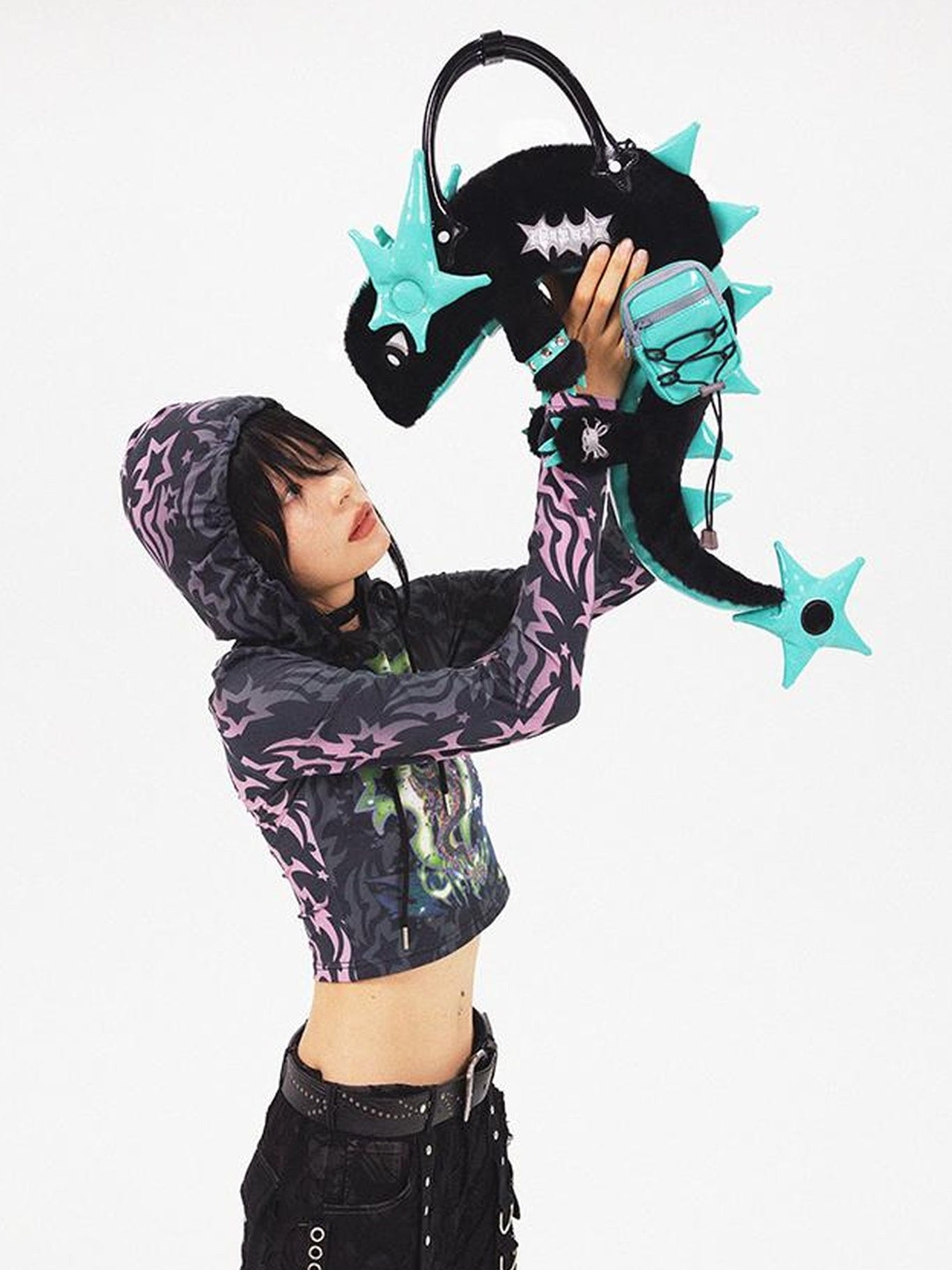 CFIERCE Dragon Scale Glossy Crossbody Bag