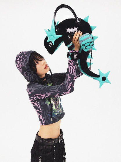 CFIERCE Dragon Scale Glossy Crossbody Bag