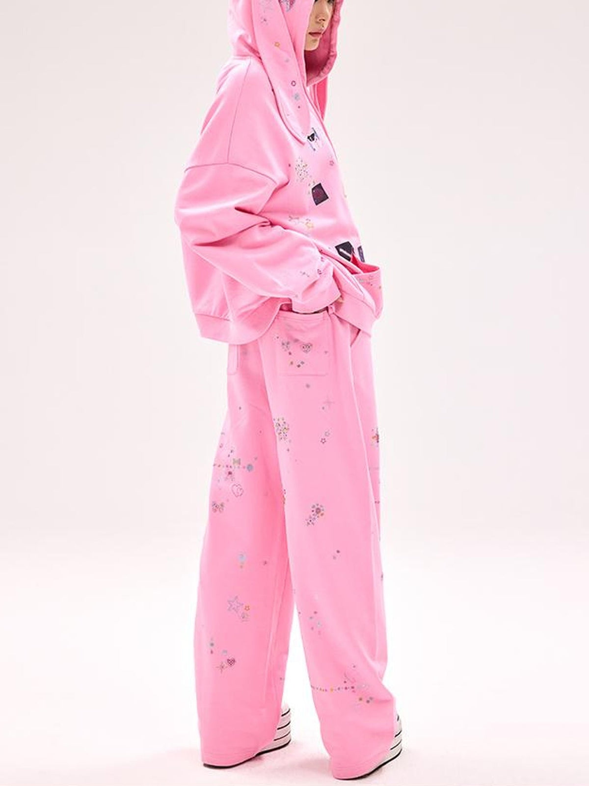 CFIERCE Crystal Embellished Cotton Sweatpants