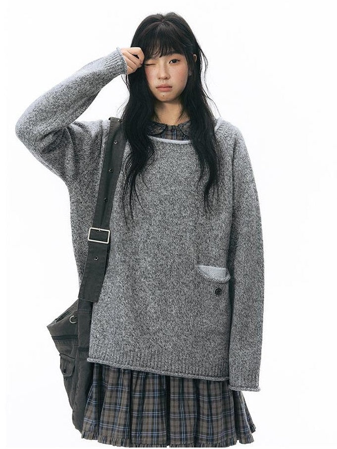NAPSNAPS Color Block Wide Neck Knit Women&
