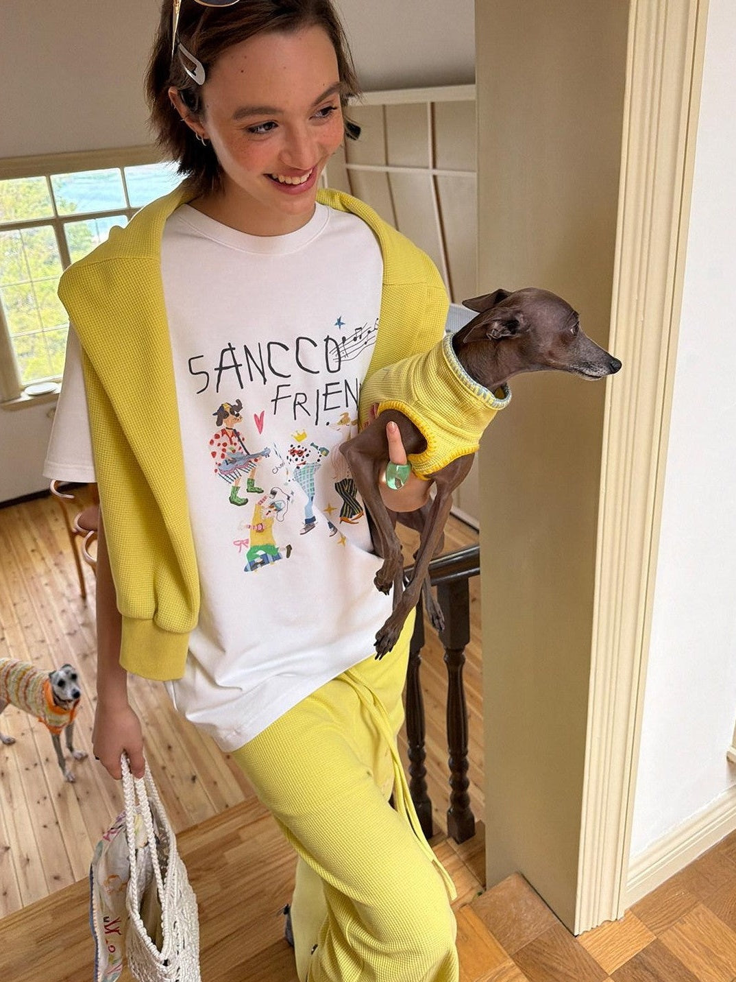 sancco house Cropped Graffiti Print Two Piece Women&