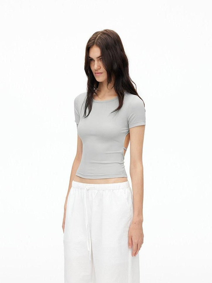 AFTADAWN Solid Breathable Quick Dry U Neck Women&