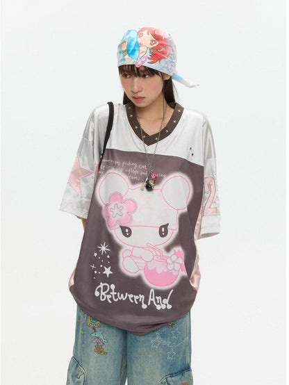BETWEENAND Silver Patchwork Printed Breathable Women&