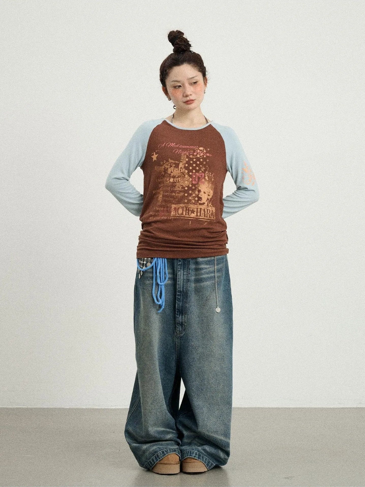 Achihara Cosmic Colorblock Long Sleeve Tee