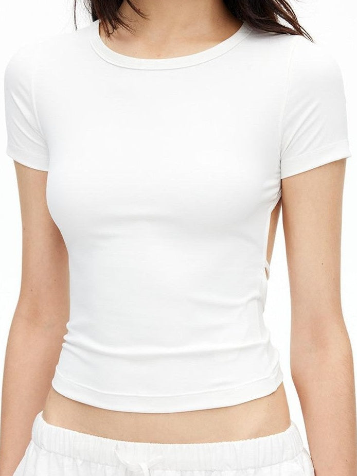 AFTADAWN Solid Breathable Quick Dry U Neck Women&