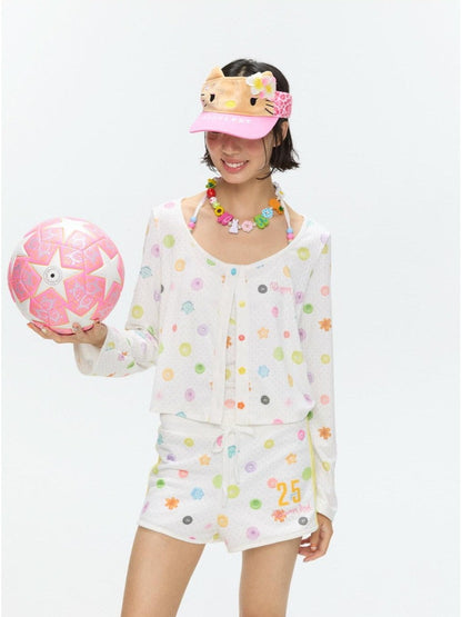 BETWEENAND Colorful Button Halter Neck Women&