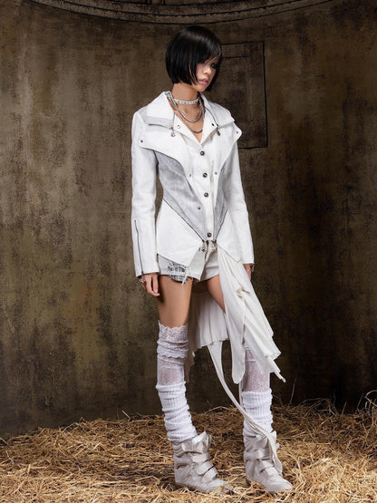 ARIADNAw Victorian Faux Layered Slim Fit Punk Gothic Button Front Women&