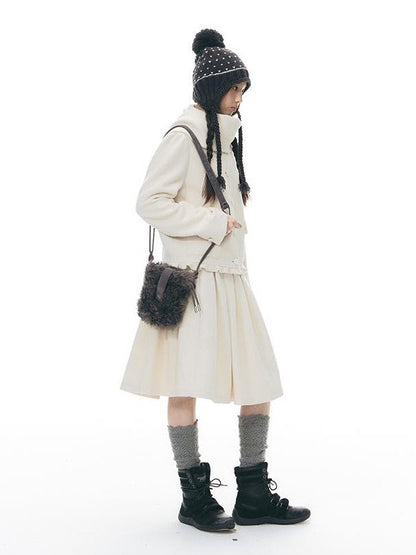 NAPSNAPS Fuzzy Handcrafted Buttonhole Magnetic Crossbody Women&