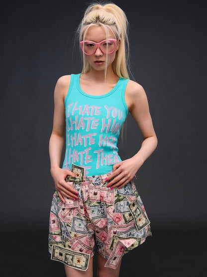 CFIERCE Multicolor Money Print Straight Leg Women&