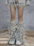 ARIADNAw Patchwork Wool Punk Shorts Deer Velvet Street Edge