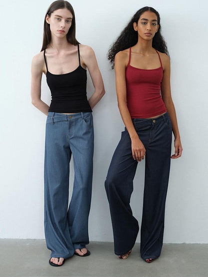 AFTADAWN Cropped Cross Back Beaded Ribbed Slim Women&