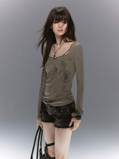 Cest Nous Sheer Lace Printed Rope Knot Women&