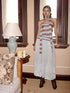 9rotic Original Design Light Blue Striped Spaghetti Strap Casual Everyday Mini Dresses