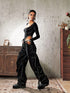 Anti_Being_General_Black_Multi_Pocket_Distressed_Cargo_Women&