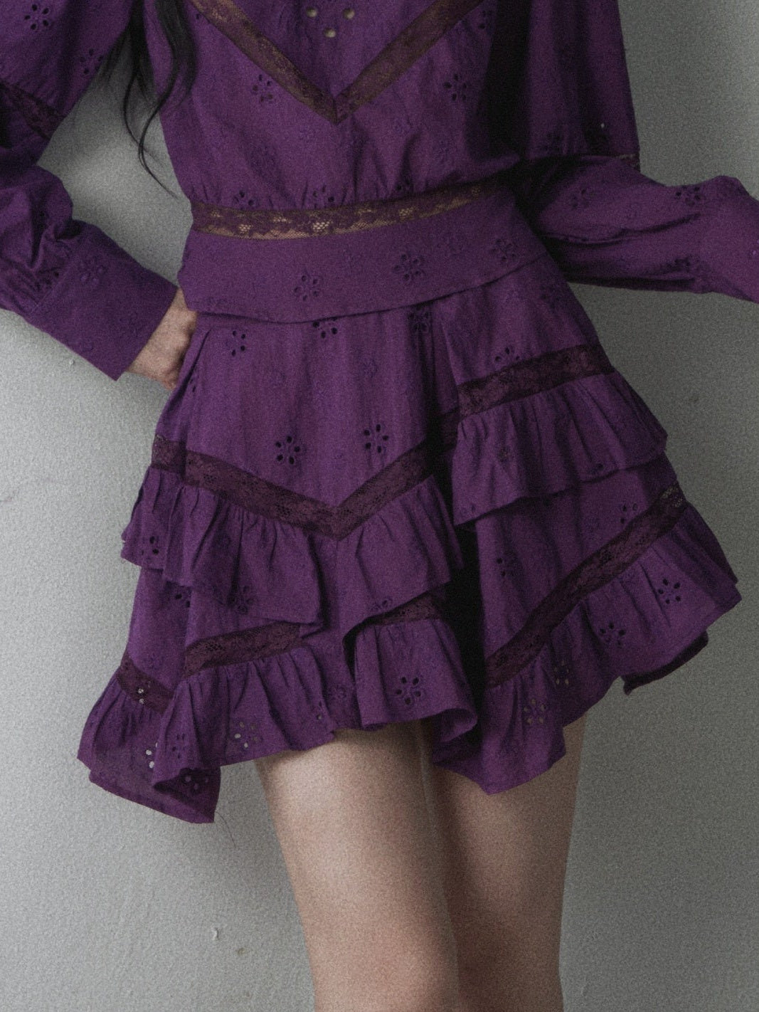 1P_STUDIO_Cotton_Cutout_Embroidered_Lantern_Sleeve_Layered_Ruffle_Women&