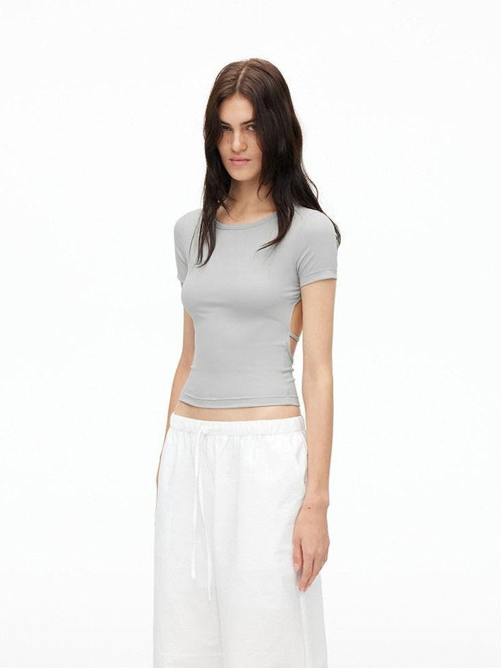 AFTADAWN Solid Breathable Quick Dry U Neck Women&