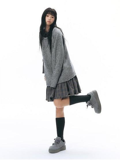 NAPSNAPS Color Block Wide Neck Knit Women&