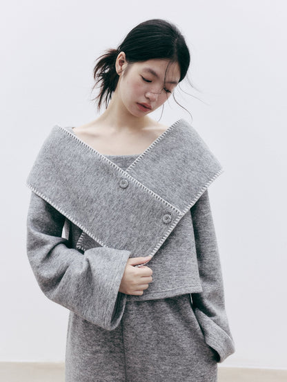 FUSSED_Solid_Color_Detachable_Scarf_Wool_Blend_Women&