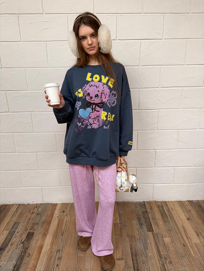 sancco house Love Is Real Sweetheart Puppy Print Embroidered Women&