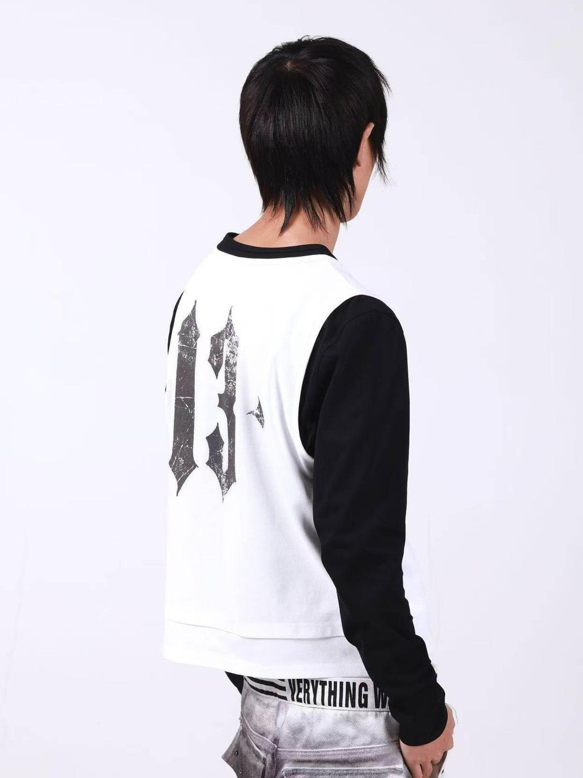 DETW onLine Skull Print Double Neck Contrast Women&