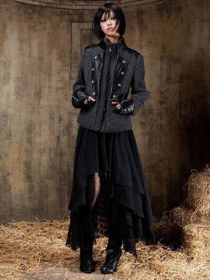ARIADNAw Lace Up Biker Punk Retro Women&