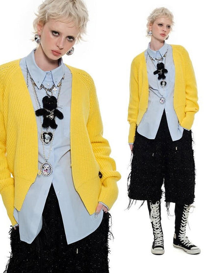 1JINN STUDIO Slouchy V-neck Cinched Waist Long Sleeve Women&