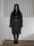 ang project Insulated Vintage Commuter Loose Hooded Midlength Women Toggle Pocket Gray Coat