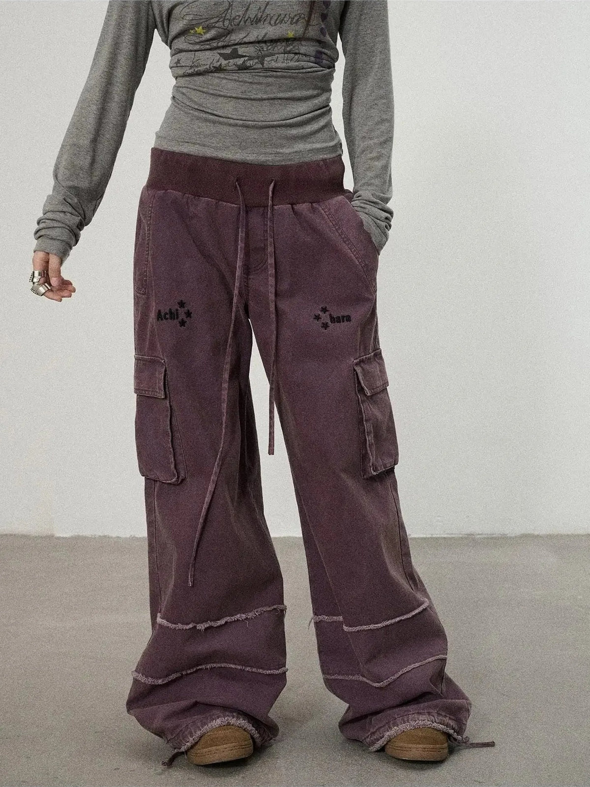 Achihara Vintage Star Work Pants With Adjustable Cuffs