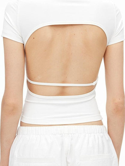 AFTADAWN Solid Breathable Quick Dry U Neck Women&