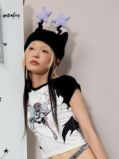 CFIERCE Elf Antenna Star Knit Beanie