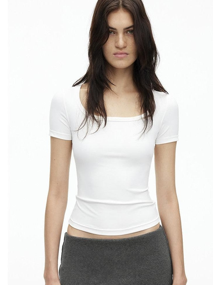 AFTADAWN Airy Quick Dry U Neck Slim Fit Sport Women&