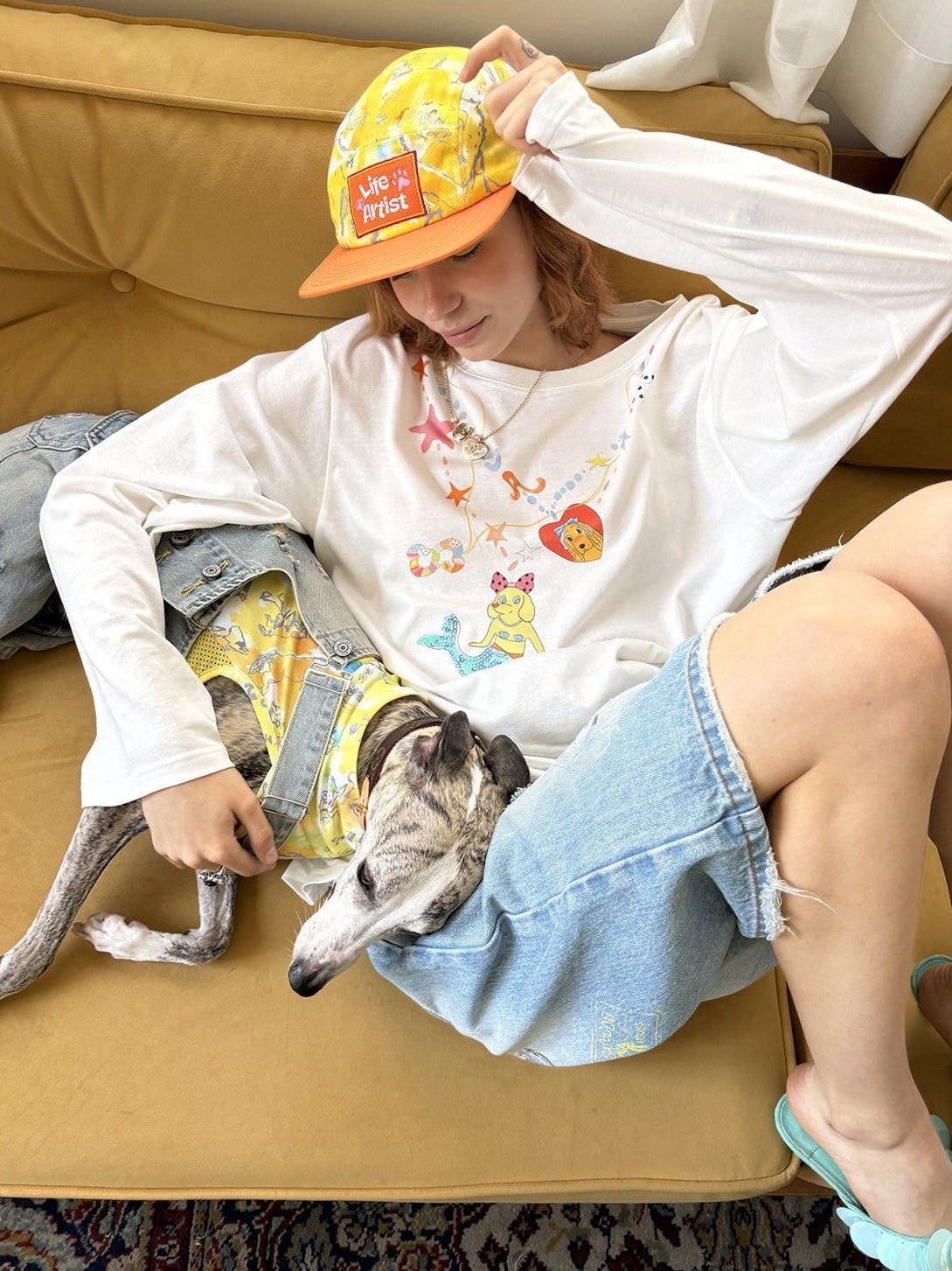 sancco house Mermaid Puppy Sequin Embroidery Women&
