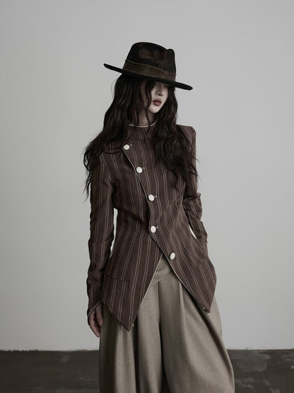 INDULGE_Striped_Reversible_Asymmetric_Button_Faux_Fur_Textured_Women&