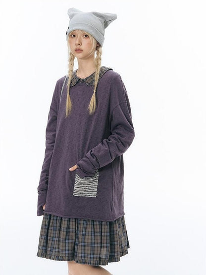 NAPSNAPS Split Cuff Drop Shoulder Knit Women&
