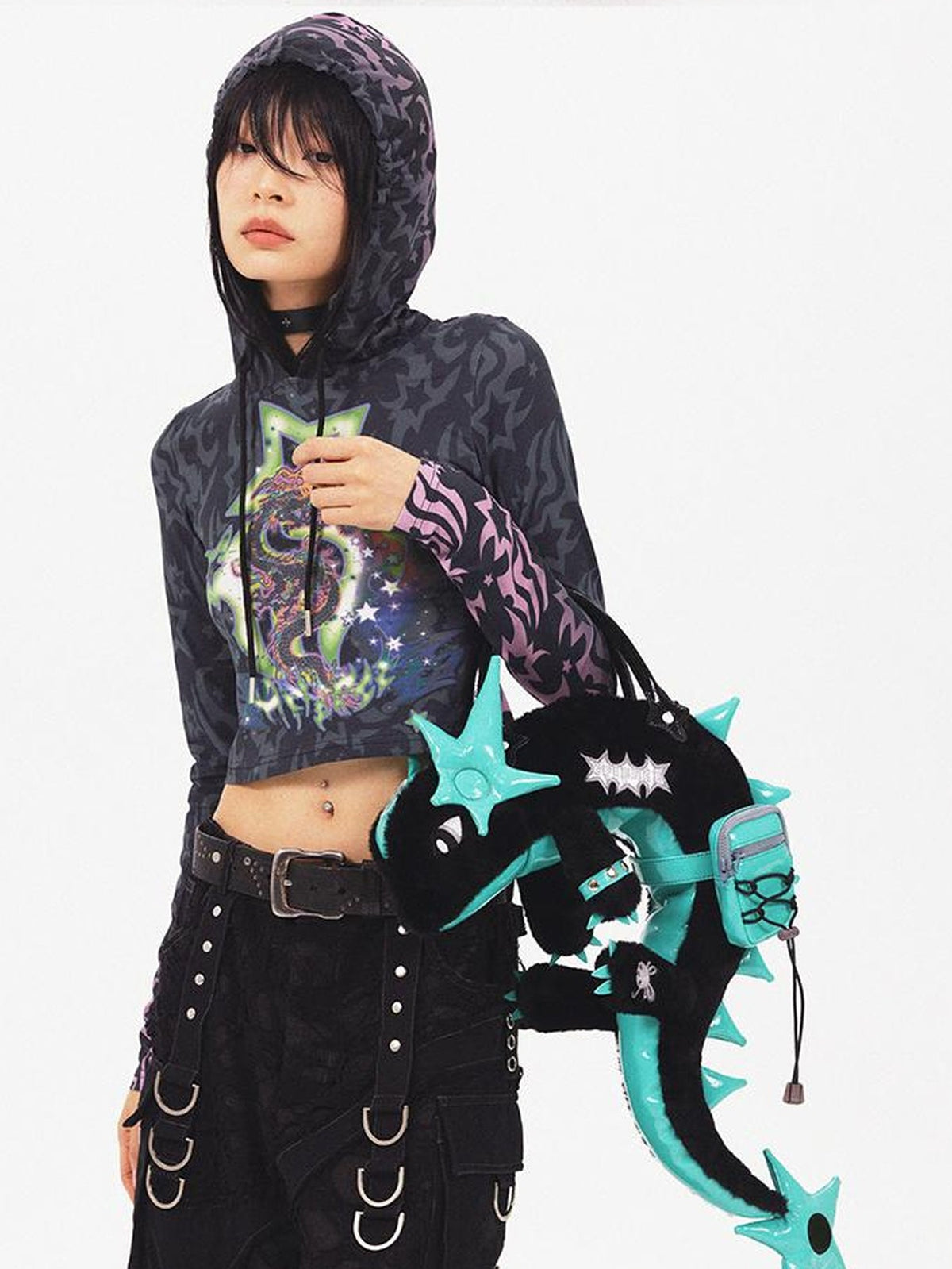 CFIERCE Dragon Scale Glossy Crossbody Bag