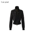 Low pixel Plush Lined Waist Cinch Dark Goth Slim Fit Women Zip High Collar Cropped Jackets