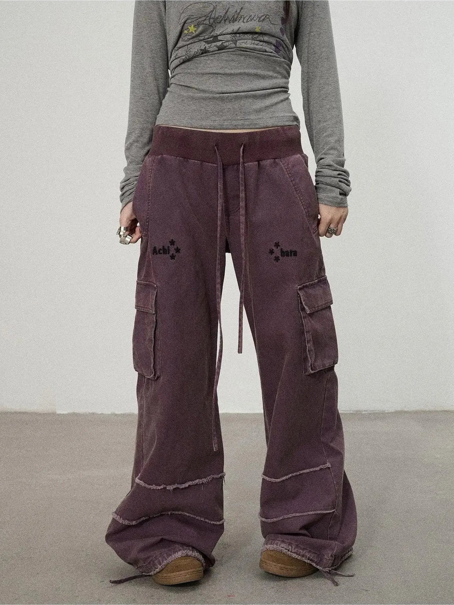 Achihara Vintage Star Work Pants With Adjustable Cuffs
