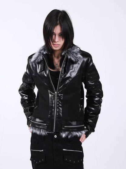 DETW onLine Dark Knight Cross Washed Wax Faux Fur Collar Women&