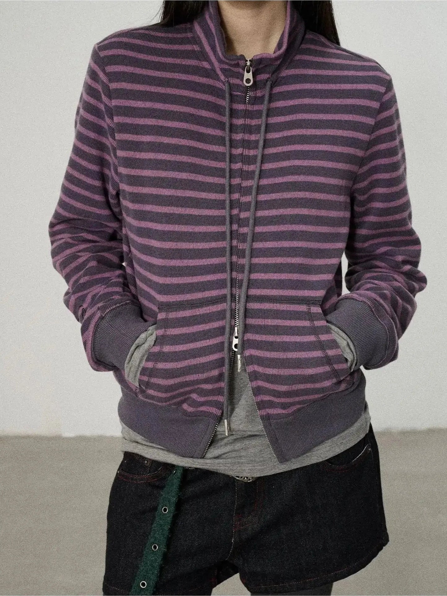 Achihara Striped Mushroom Sweatshirt