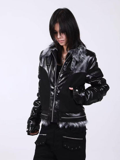 DETW onLine Dark Knight Cross Washed Wax Faux Fur Collar Women&