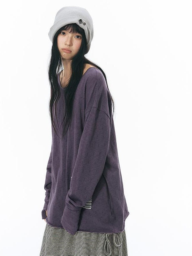 NAPSNAPS Split Cuff Drop Shoulder Knit Women&