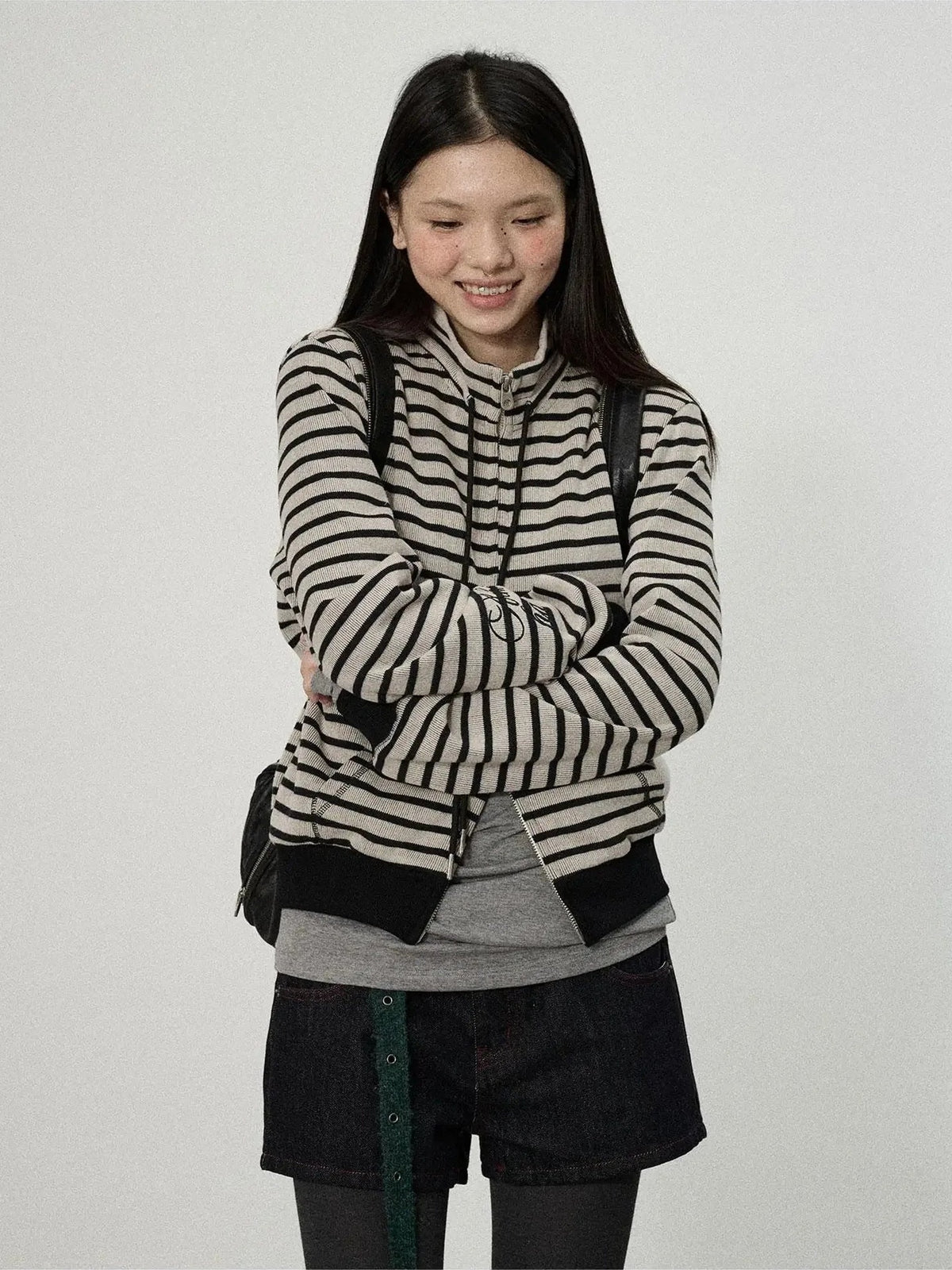 Achihara Striped Mushroom Sweatshirt