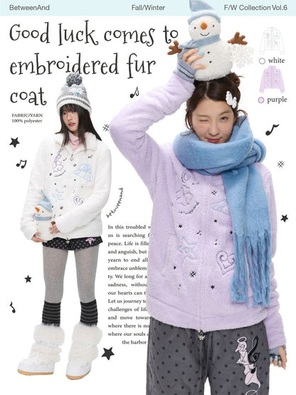 BETWEENAND_Creamy_Plush_Embroidered_Stand_Collar_Women&