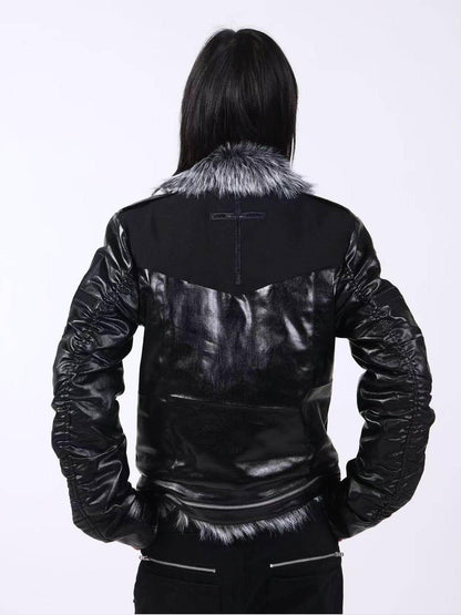 DETW onLine Dark Knight Cross Washed Wax Faux Fur Collar Women&