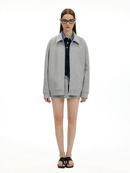 AFTADAWN Gray Air Layer Zip Polo Tulip Skirt Women&
