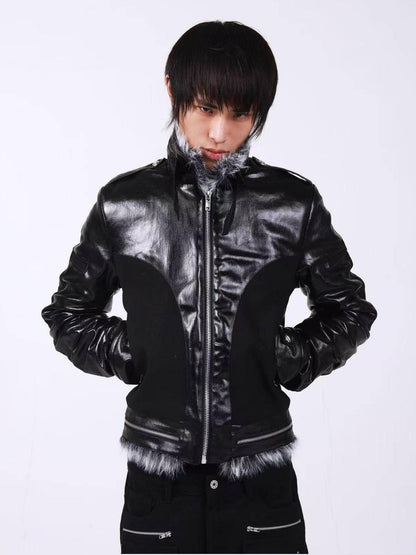 DETW onLine Dark Knight Cross Washed Wax Faux Fur Collar Women&
