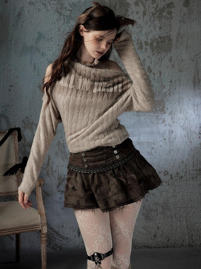 ALL iN plan Asymmetric Faux Fur Long Sleeve Women&