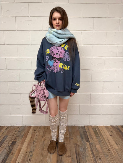 sancco house Love Is Real Sweetheart Puppy Print Embroidered Women&