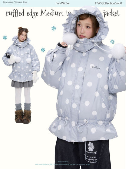 BETWEENAND_Grey_White_Polka_Dot_Ruffle_Trim_Women&
