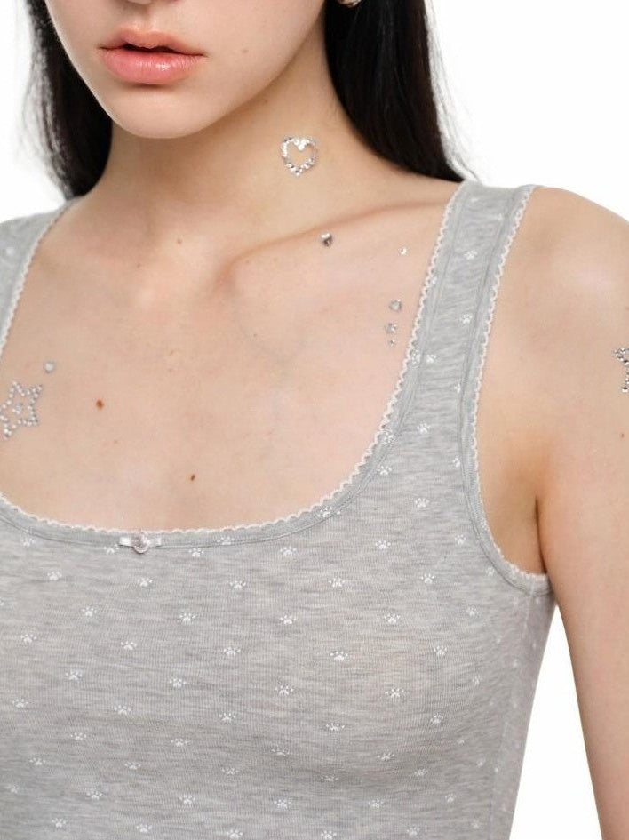 1JINN STUDIO Polka Dot Cat Paw Print Slimming Relaxed Fit Women&
